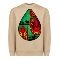 Mushroom african masks teardrop  3 Heavyweight Sweatshirt - BundleAndBundleShop