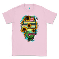 Bubblegum Pink Illinois Map Sunflower Cactus Serape Classic Tee - RanaPortraitStore