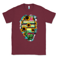 Burgundy Illinois Map Sunflower Cactus Serape Classic Tee - RanaPortraitStore