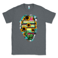 Charcoal Heather Illinois Map Sunflower Cactus Serape Classic Tee - RanaPortraitStore