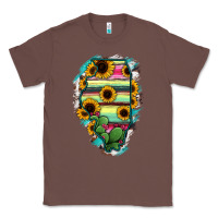 Chestnut Illinois Map Sunflower Cactus Serape Classic Tee - RanaPortraitStore