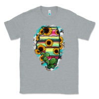 Heather Grey Illinois Map Sunflower Cactus Serape Classic Tee - RanaPortraitStore