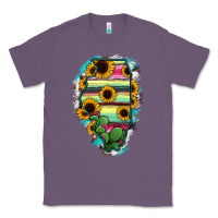 Lavender Illinois Map Sunflower Cactus Serape Classic Tee - RanaPortraitStore