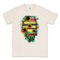 Natural Illinois Map Sunflower Cactus Serape Classic Tee - RanaPortraitStore