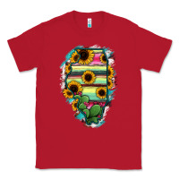 Red Illinois Map Sunflower Cactus Serape Classic Tee - RanaPortraitStore