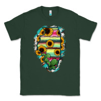 Sports Green Illinois Map Sunflower Cactus Serape Classic Tee - RanaPortraitStore
