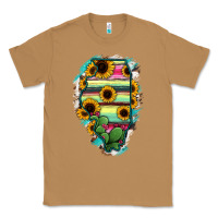 Toasted Coconut Illinois Map Sunflower Cactus Serape Classic Tee - RanaPortraitStore