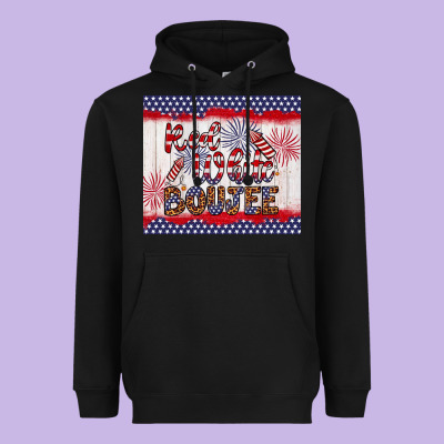 Red White Boujee Heavyweight Hoodie Designed By Artiststas