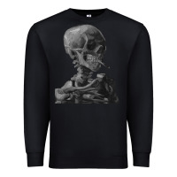 Black Vincent Van Gogh Skull of a SkeletonVintage Halloween Skull Premium Sweatshirt - minhPixels
