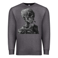 Charcoal Heather Vincent Van Gogh Skull of a SkeletonVintage Halloween Skull Premium Sweatshirt - minhPixels