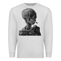 Dove Grey Vincent Van Gogh Skull of a SkeletonVintage Halloween Skull Premium Sweatshirt - minhPixels