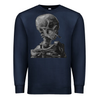 Navy Vincent Van Gogh Skull of a SkeletonVintage Halloween Skull Premium Sweatshirt - minhPixels
