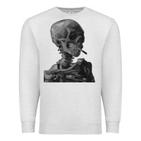 Oatmeal Heather Vincent Van Gogh Skull of a SkeletonVintage Halloween Skull Premium Sweatshirt - minhPixels
