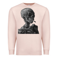 Pale Pink Vincent Van Gogh Skull of a SkeletonVintage Halloween Skull Premium Sweatshirt - minhPixels