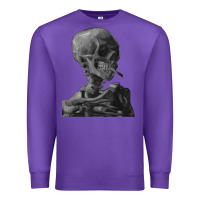 Purple Vincent Van Gogh Skull of a SkeletonVintage Halloween Skull Premium Sweatshirt - minhPixels