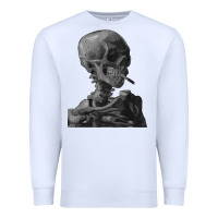 White Vincent Van Gogh Skull of a SkeletonVintage Halloween Skull Premium Sweatshirt - minhPixels