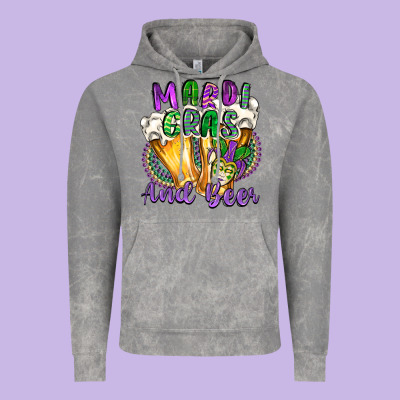 Mardi Gras And Beer Vintage Hoodie Designed By Cowgirlartshop