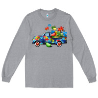 Heather Grey Autism truck Long Sleeve Tee - CowGirlArtShop