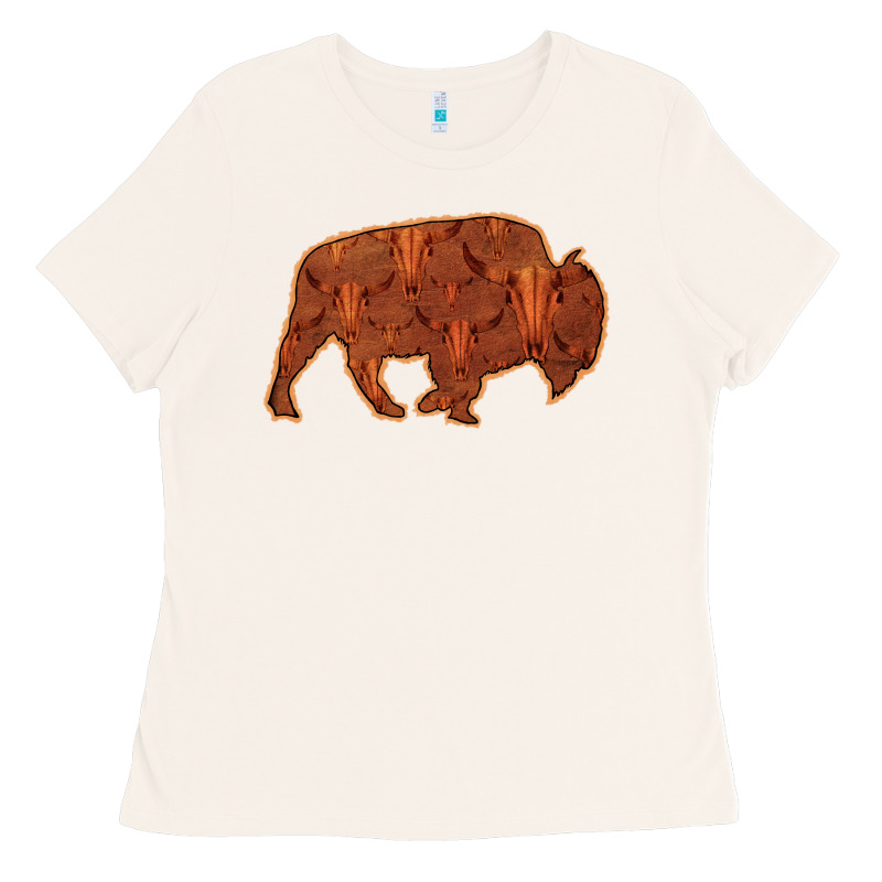 Bison Silhouette Red Skull Ladies Tee by Bettercallsaul | Teevron