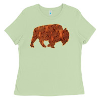Matcha Bison Silhouette Red Skull Ladies Tee - Bettercallsaul