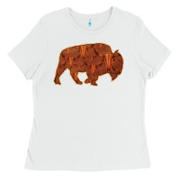 White Bison Silhouette Red Skull Ladies Tee - Bettercallsaul