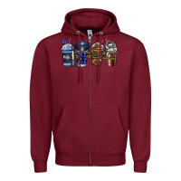 Burgundy Police Coffee Zipper Hoodie - CowhideDigitalArt