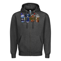 Charcoal Heather Police Coffee Zipper Hoodie - CowhideDigitalArt
