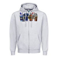 Heather Grey Police Coffee Zipper Hoodie - CowhideDigitalArt
