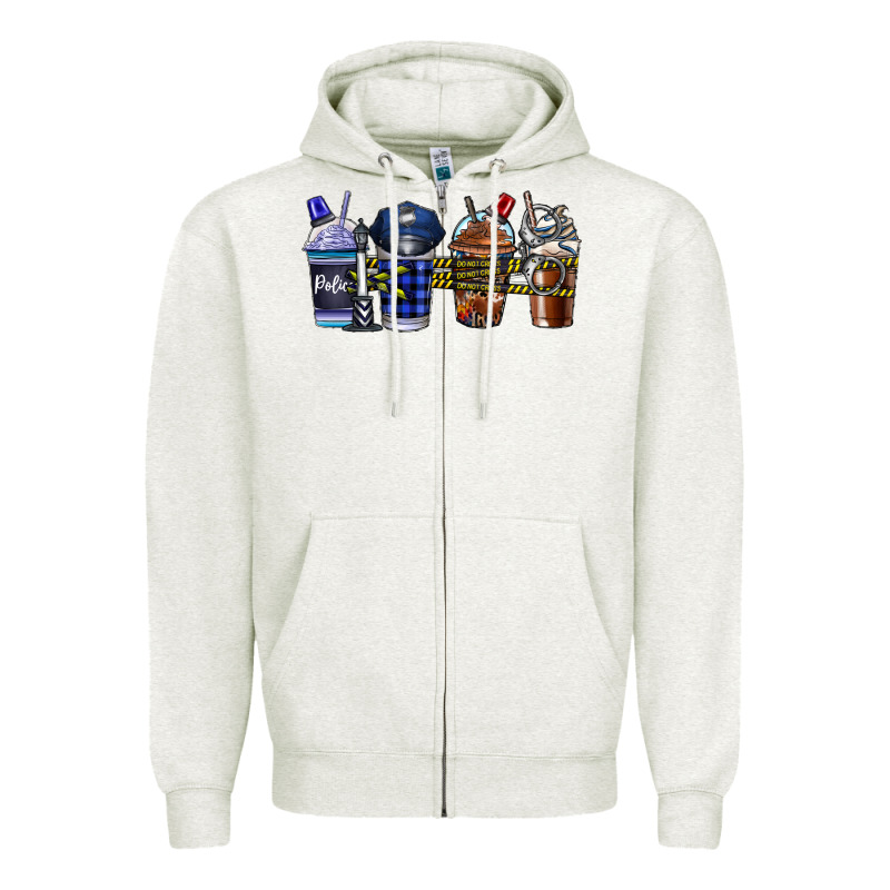 Police Coffee Zipper Hoodie by CowhideDigitalArt | Teevron