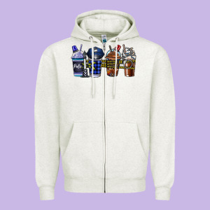 Police Coffee Zipper Hoodie Designed By Cowhidedigitalart