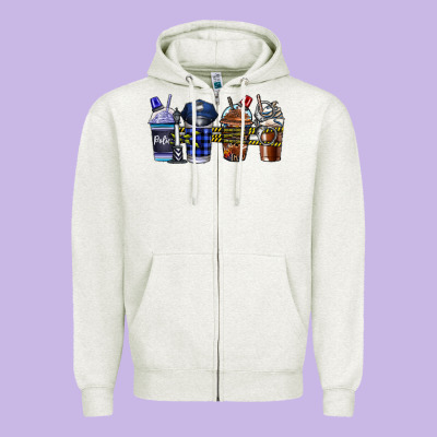 Police Coffee Zipper Hoodie Designed By Cowhidedigitalart
