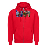 Red Police Coffee Zipper Hoodie - CowhideDigitalArt