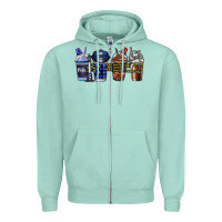 Seafoam Police Coffee Zipper Hoodie - CowhideDigitalArt