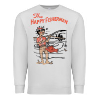 Dove Grey Vintage The Happy Fisherman 2022 Fishing Mens Kids Premium Sweatshirt - minhPixels