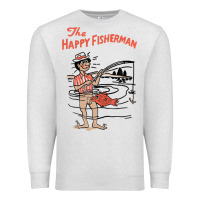 Oatmeal Heather Vintage The Happy Fisherman 2022 Fishing Mens Kids Premium Sweatshirt - minhPixels