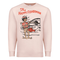 Pale Pink Vintage The Happy Fisherman 2022 Fishing Mens Kids Premium Sweatshirt - minhPixels