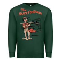 Sports Green Vintage The Happy Fisherman 2022 Fishing Mens Kids Premium Sweatshirt - minhPixels