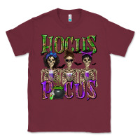 Burgundy Hocus Pocus with Skeletons Classic Tee - texasbilliewilder