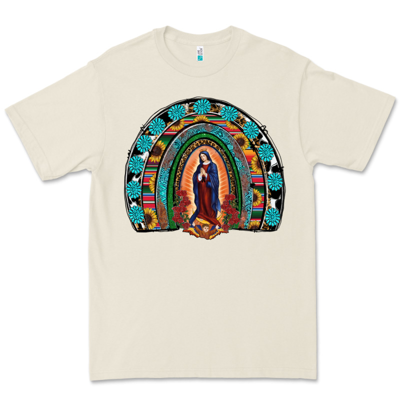 Lady Of Guadalupe Rainbow Premium Tee by RanaPortraitStore | Teevron
