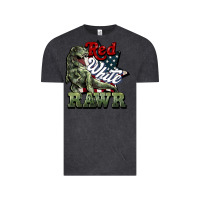 Vintage Black Red white rawr 4th of july Vintage Tee - HowdyJamesFarm