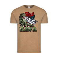 Vintage Coffee Red white rawr 4th of july Vintage Tee - HowdyJamesFarm