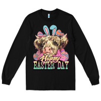 Black Happy Easter Day cow Long Sleeve Tee - HowdyJamesFarm