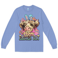Colony Blue Happy Easter Day cow Long Sleeve Tee - HowdyJamesFarm