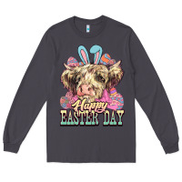 Smoke Happy Easter Day cow Long Sleeve Tee - HowdyJamesFarm