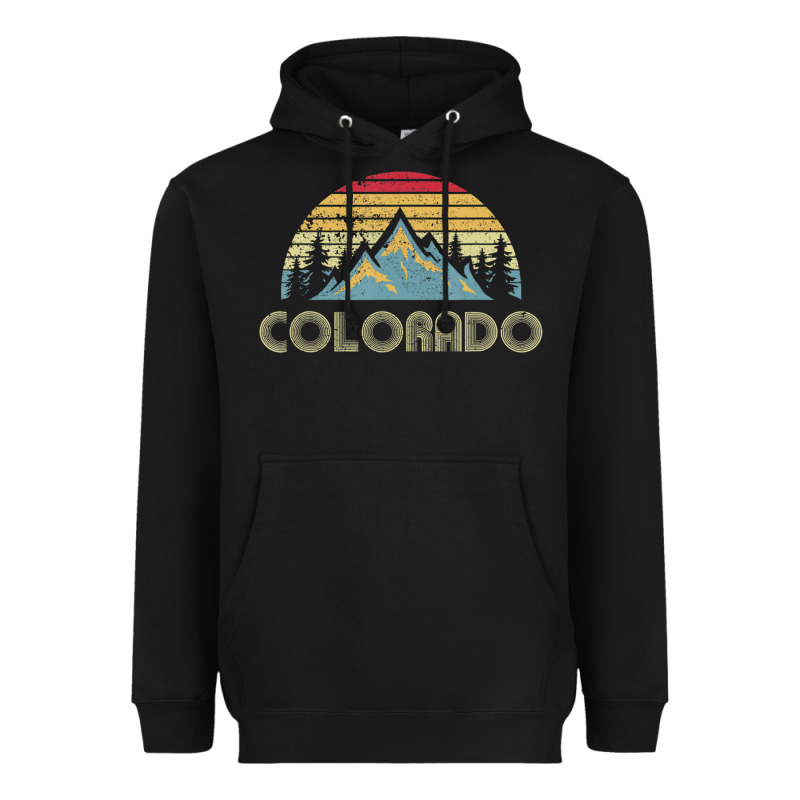 Colorado Retro Vintage Mountains Nature Hiking Heavyweight Hoodie by minhPixels | Teevron