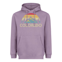 Lavender Colorado Retro Vintage Mountains Nature Hiking Heavyweight Hoodie - minhPixels