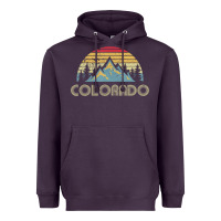 Plum Colorado Retro Vintage Mountains Nature Hiking Heavyweight Hoodie - minhPixels
