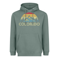 Sage Colorado Retro Vintage Mountains Nature Hiking Heavyweight Hoodie - minhPixels