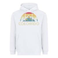 White Colorado Retro Vintage Mountains Nature Hiking Heavyweight Hoodie - minhPixels