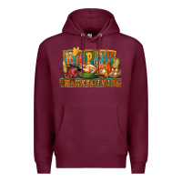 Burgundy happy thanksgiving Premium Hoodie - FaDigitalArtStudio